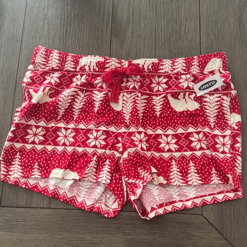 NWT Old Navy Red and White Knit Shorts L / E30